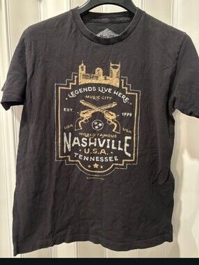 City Threads Black Nashville Graphic Tee with Gold Print